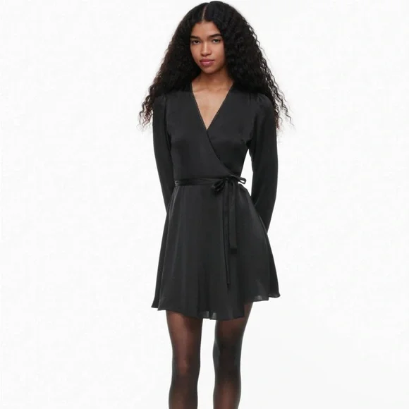 long sleeve dress with scarf Black Mixed Arabesque Scarves Long Sleeve Mini Dress – FARM Rio